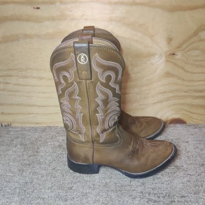 Tony Lama RR2102L женщин размер 6.5B коричневый шайенн круглый носок красный синий шов - Изображение 1 из 4