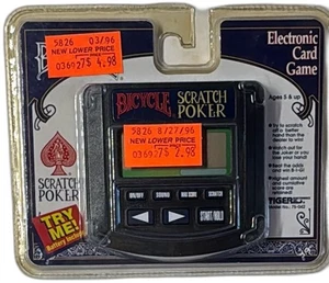 1995 Tiger Electronics Bicycle Scratch Poker Handheld Electronic Card Game New - Picture 1 of 5