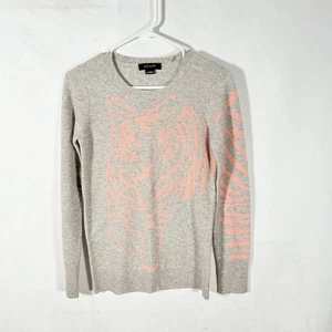 Christopher Fischer XS Cashmere Sweater Tiger Print Gray Pink Women minimalist - Picture 1 of 7