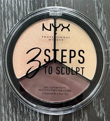 NYX Professional Makeup 3 Steps to Sculpt Face Sculpting Palette MEDIUM Sealed - Image 1 of 4