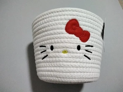 Японская корзина для хранения Kawaii Hello Kittey милая Daiso Япония Sanrio новая 8x8x6 - Изображение 1 из 4