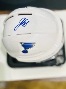 Jordan Kyrou Mini Helmet Autograph St. Louis Blues Hockey - Picture 1 of 6