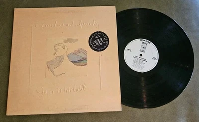 JONI MITCHELL Court and Spark White Label Promo w/ Hype Vinyl Record LP 1974 - Image 1 of 4