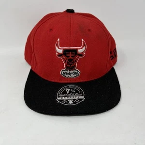 Chicago Bulls NBA Mitchell & Ness Dynasty 2 Tone Red BlacK Fitted Mens Hat 7 3/8 - Picture 1 of 6