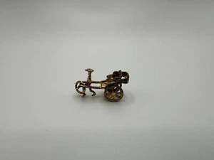 Vintage Gold over Sterling Silver Rickshaw Bracelet Charm 2cm N1 - Picture 1 of 6