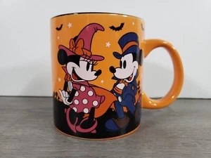 Disney Happy Halloween Mickey Minnie Mouse Orange & Black 20 oz Ceramic Cup Mug - Picture 1 of 7