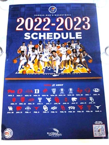 2023 KANSAS JAYHAWKS BASKETBALL TEAM POSTER KU JALEN WILSON & KEVIN McCULLAR - Picture 1 of 18