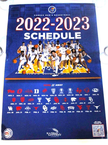 2023 KANSAS JAYHAWKS BASKETBALL TEAM POSTER KJ ADAMS JALEN WILSON GRADEY DICK KU Cover