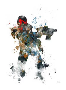Judge Dredd KUNSTDRUCK Superheld, Wandkunst, Wohnkultur, Geschenk - Bild 1 von 2