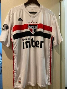 São Paulo FC Home Jersey XL Adidas Banco Inter SPFC Libertadores Patch Rare Kit - Picture 1 of 5