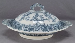 Copeland Delhi Pattern Black Transferware Earthenware Muffin Dish Circa 1881 - Picture 1 of 14