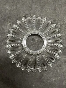 VINTAGE 3 1/2” INCH PRESSED GLASS CRYSTAL BOBECHE WITH NO HOLES - Bild 1 von 6