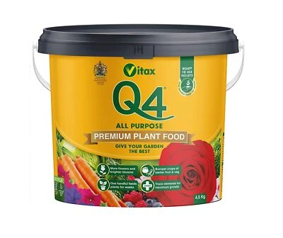 Q4 All Purpose Premium Plant Food Fertiliser Vitax Organic Pellets 4.5kg Tub