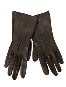Vintage Brown Leather Leather Glove Size 6 - Picture 1 of 2