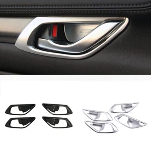 Carbon Fiber Black Interior Door Handle Bowl Cover Trim for Mazda CX-5 2017-2023 - Foto 1 di 7