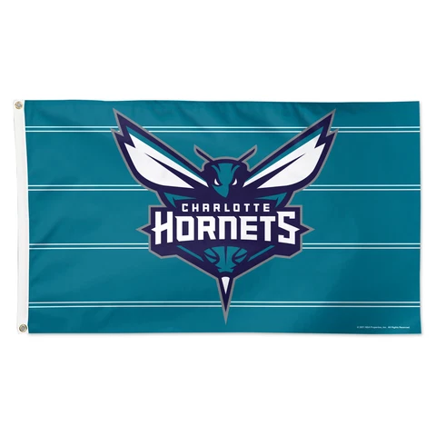 WinCraft Charlotte Hornets 3' x 5' Horizontal Stripe Deluxe Single-Sided Flag Cover