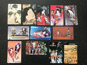 Japanese Telephone Cards Festivals RAKUGO x12 used 1000s available BEAUTIFUL! - Picture 1 of 5