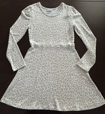 EUC Gap Girl Dress Size M 8-9 Sweater Ivory Brown Long Sleeve - Image 1 of 4