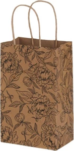 "100 bolsas de papel floral vintage Kraft mercancía 5 1/4"" de ancho x 3 1/2"" x 8 1/2""" - Imagen 1 de 1