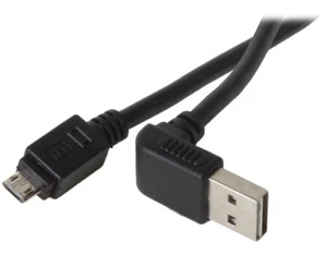 3' Black 90' Type A Male/Micro B Male Adapter Charger Cable Cord for Cell Phones - Picture 1 of 2