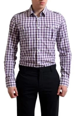 Versace Jeans Men's Multi-Color Long Sleeve Button Down Shirt US S IT 48 - Image 1 of 4