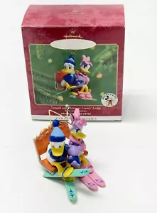 Christmas Ornament Donald Duck Lovers Lodge Ski Lift Hallmark Keepsake 2000 - Picture 1 of 3