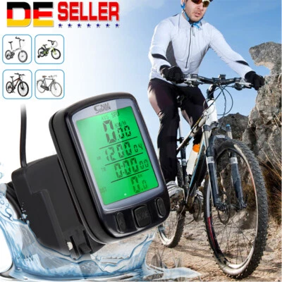 Fahrradcomputer Tachometer Digital LCD Funk Fahrrad Kilometerzähler Wasserdicht - Bild 1 von 4