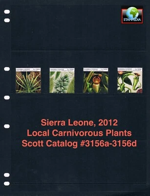 Valor Scott de $9,25 - 2012 Sierra Leona plantas carnívoras africanas CV MNH NH UMM Foto 1 de 4