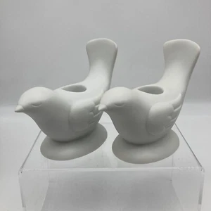Portacandele vintage AVON in porcellana bianca bisque colomba, set di 2 - NUOVO CON SCATOLA! - Foto 1 di 11
