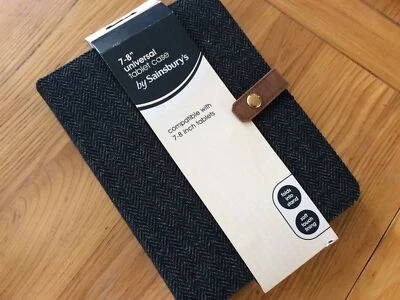 Universal Black Tweed 7"-8" Screen Tablet Case & Fold Stand Cover Sainsburys £16 - Image 1 of 3