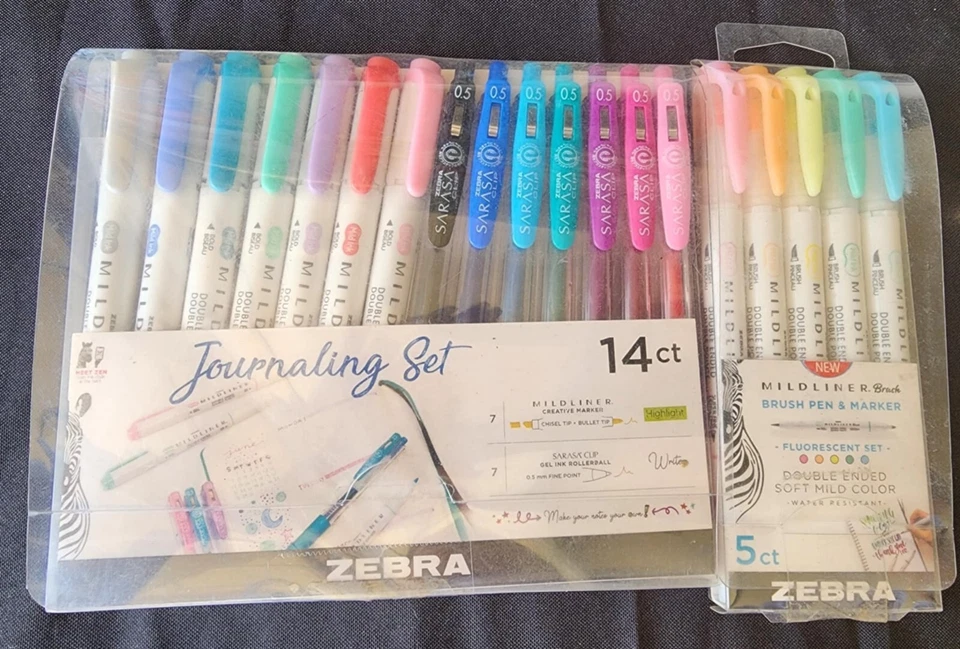 Zebra Mildliner Creative Marker Journaling Set, 14ct plus 5 fluorescent set - Image 1 of 1