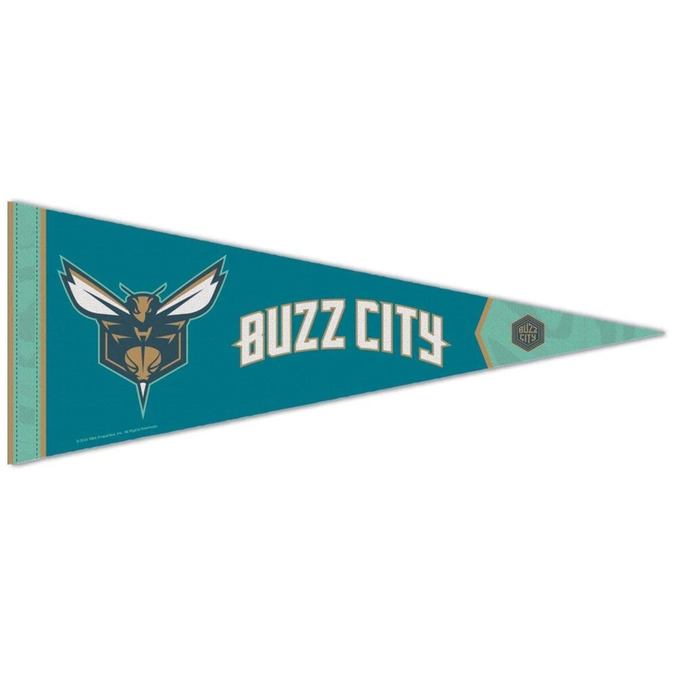 CHARLOTTE HORNETS CITY EDITION ROLL UP PREMIUM FELT PENNANT 12"x30" WINCRAFT - Image 1 of 1
