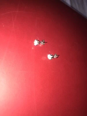 Orecchini Puntonluce Oro Bianco 18k 750/1000 Con Zirconi Chiusure Argento 925 - Immagine 1 di 3