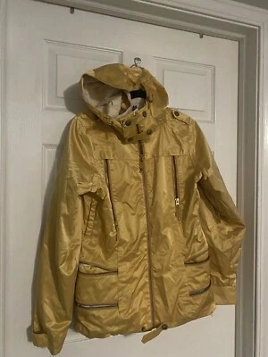Burton Dry Ride Women’s Gold Shiny Vented Ski Snowboard Jacket Size Medium - Image 1 of 4