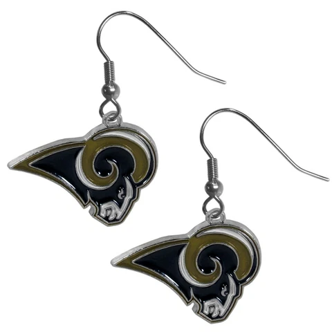 Los Angeles Rams  Dangle Logo Earrings (Chrome) NFL Football Cover