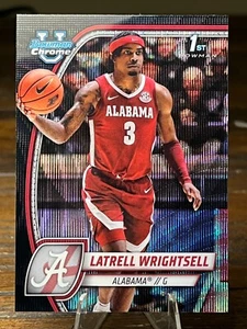 2024-25 Bowman U cromo #51 Latrell Wrightsell refractor de onda negra Alabama - Imagen 1 de 4