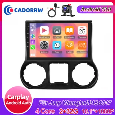 32GB 10.1" Android 15 Apple CarPlay Autoradio GPS Für Jeep Wrangler JK 2011-2017 - Bild 1 von 4