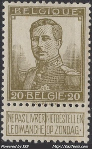 BELGIQUE ALBERT IER N° 112 NEUF * AVEC CHARNIERE - Picture 1 of 1