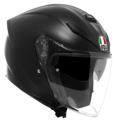CASCO HELMET MOTO FIBRA 22.06 AGV K5 JET EVO MONO NERO OPACO MATT BLACK TG XXL - Immagine 1 di 4