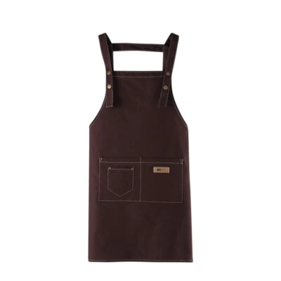 Canvas Apron Women and Men Cooking Kitchen Aprons,Chef Apron with 2 Pockets USA - Image 1 of 4