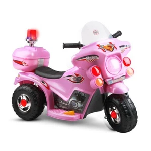 Rigo Kid Child Ride On Battery Electric Police Motorbike Motorcycle Toy, Pink - Picture 1 of 8