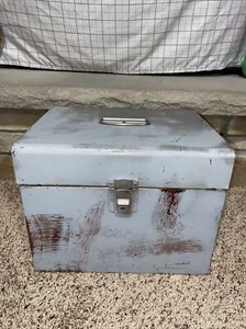 Mid Century industrial metal storage file box vintage scrapbooking 13x10 Craft - Picture 1 of 4