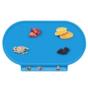 Kids Silicone Placemats Food Catching Baby Mat Reusable Non-Slip Dark Blue - Picture 1 of 7