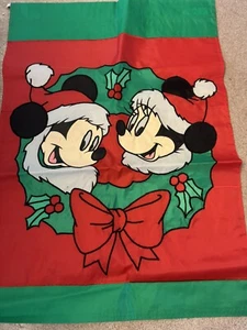 Disney Mickey und Co Mickey und Minnie Mouse Weihnachtskranz Flagge 44"x28" - Bild 1 von 7