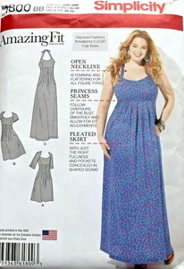 Simplicity 1800 Women's Dress Sizes: 20W-28W Amazing Fit Slim, Average, Curvy - Picture 1 of 2