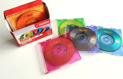 IMATION Mini CD-R 8cm 202MB 23min 1x for PC Camcorder Set of 5 Discs New - Image 1 of 4