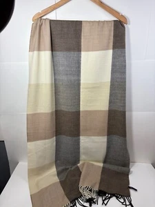 Gap Oversize Scarf , Brown, Cream, tan , unisex, 24 in wide, 78 in length - Picture 1 of 6