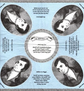 RARE SERVIETTES EN PAPIER ECOSSE R. BURNS POETE. PAPER NAPKINS SCOTLAND POET - Picture 1 of 2