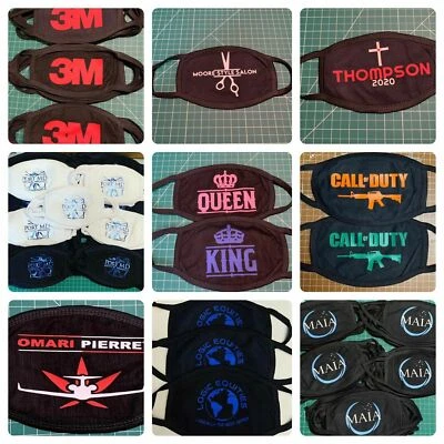 Face Mask custom Printed Face Cover Washable Reusable personalized face mask - Image 1 of 4
