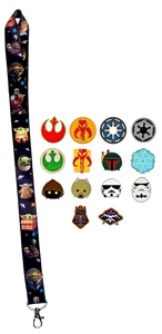 The Mandalorian Themed Star Wars 5 Pin Set w/ Lanyard Disney Trading ~ Brand NEW - Picture 1 of 1
